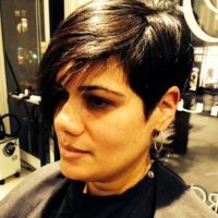 Woman with a pixie cut style